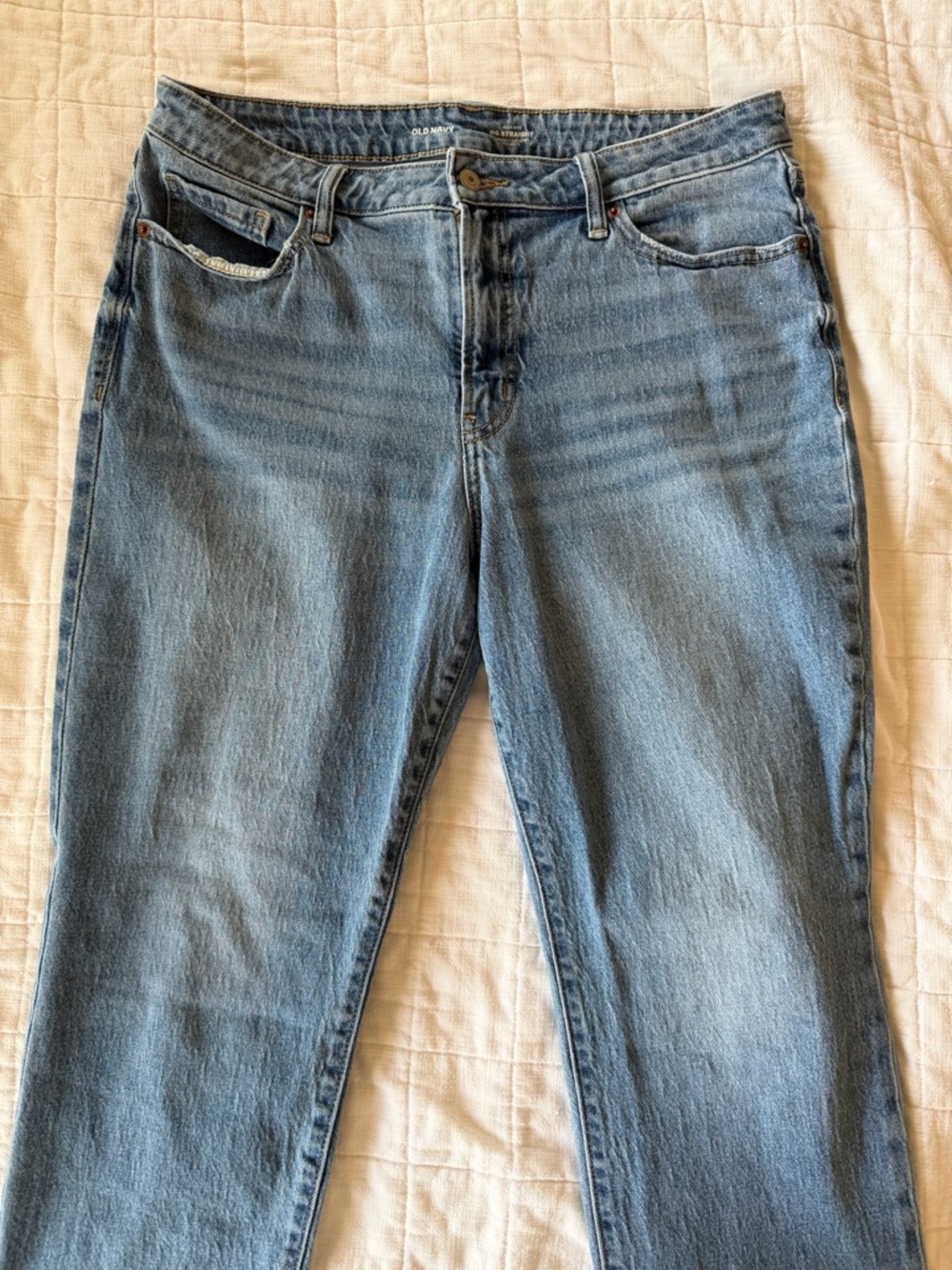 Old Navy OG Straight Jeans - Light Denim Blue - Picture 2 of 4